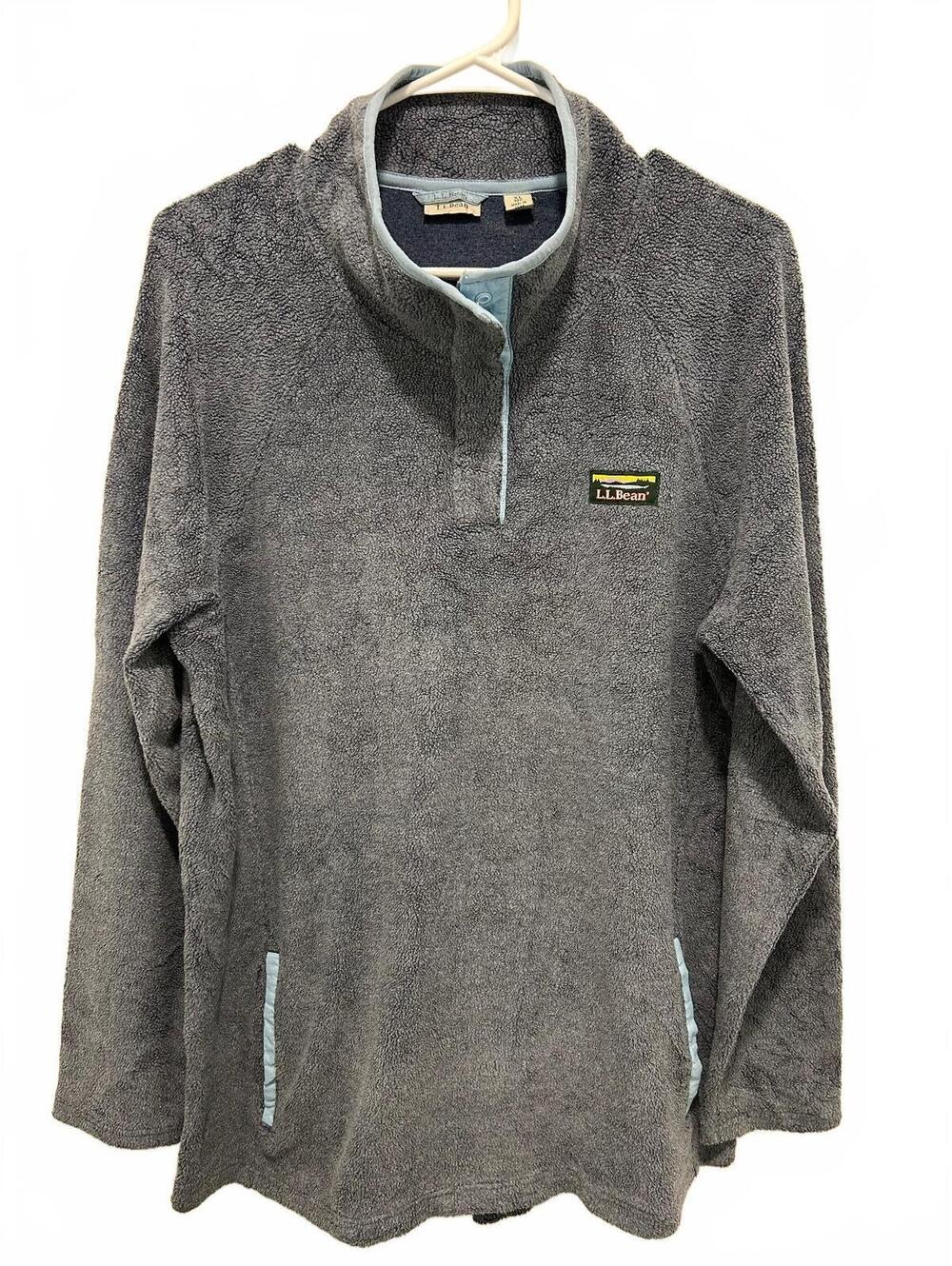 L.L.Bean Men's XL Gray Fleece Pullover Sweatshirt